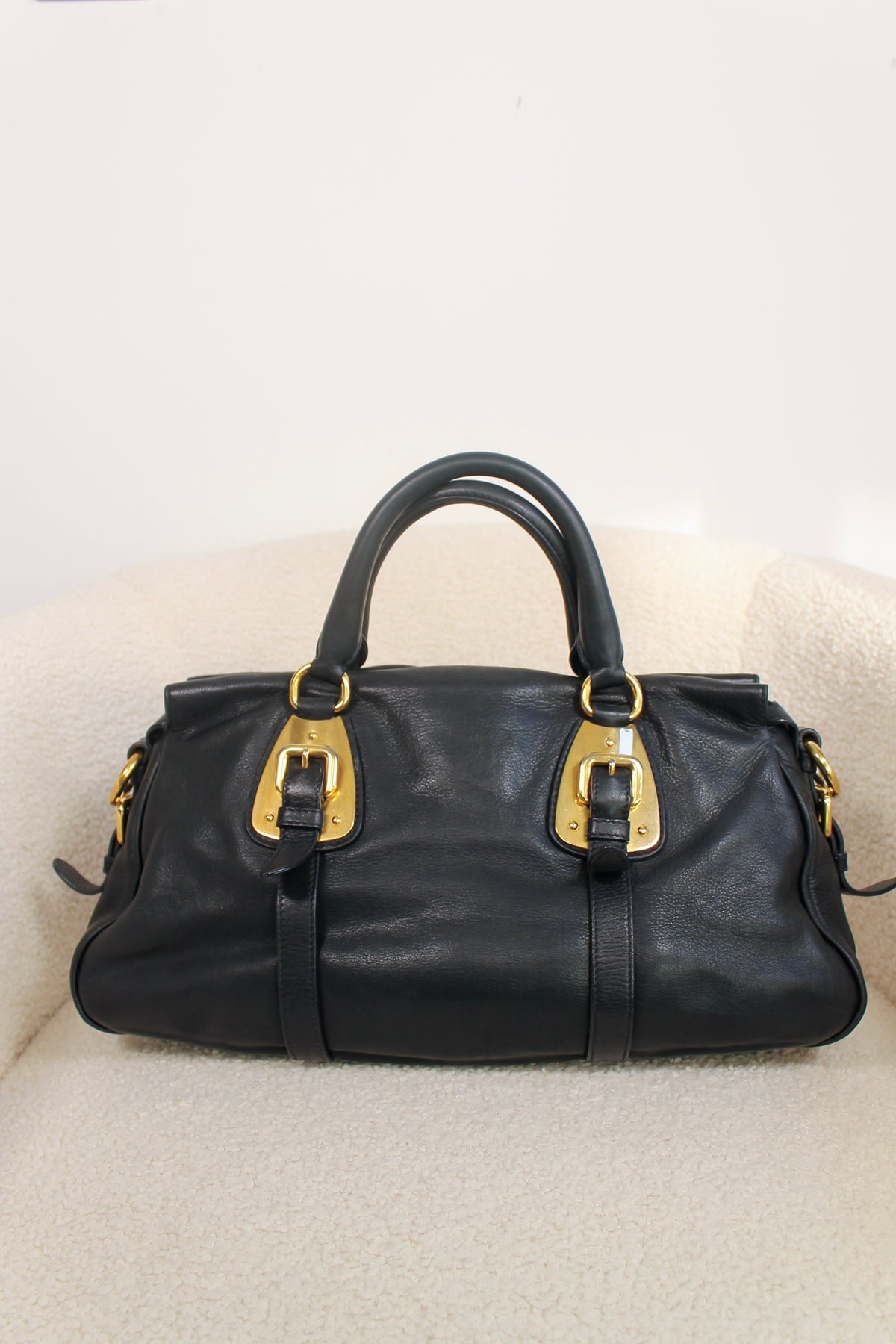 Prada Buckled Bauletto Bag