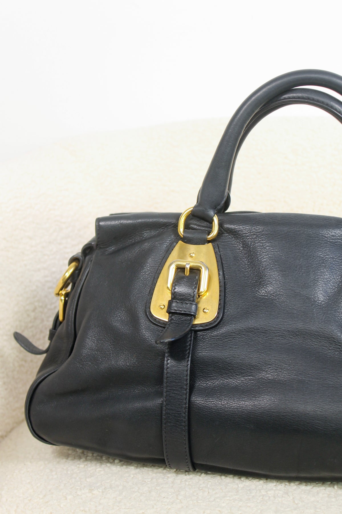 Prada Buckled Bauletto Bag