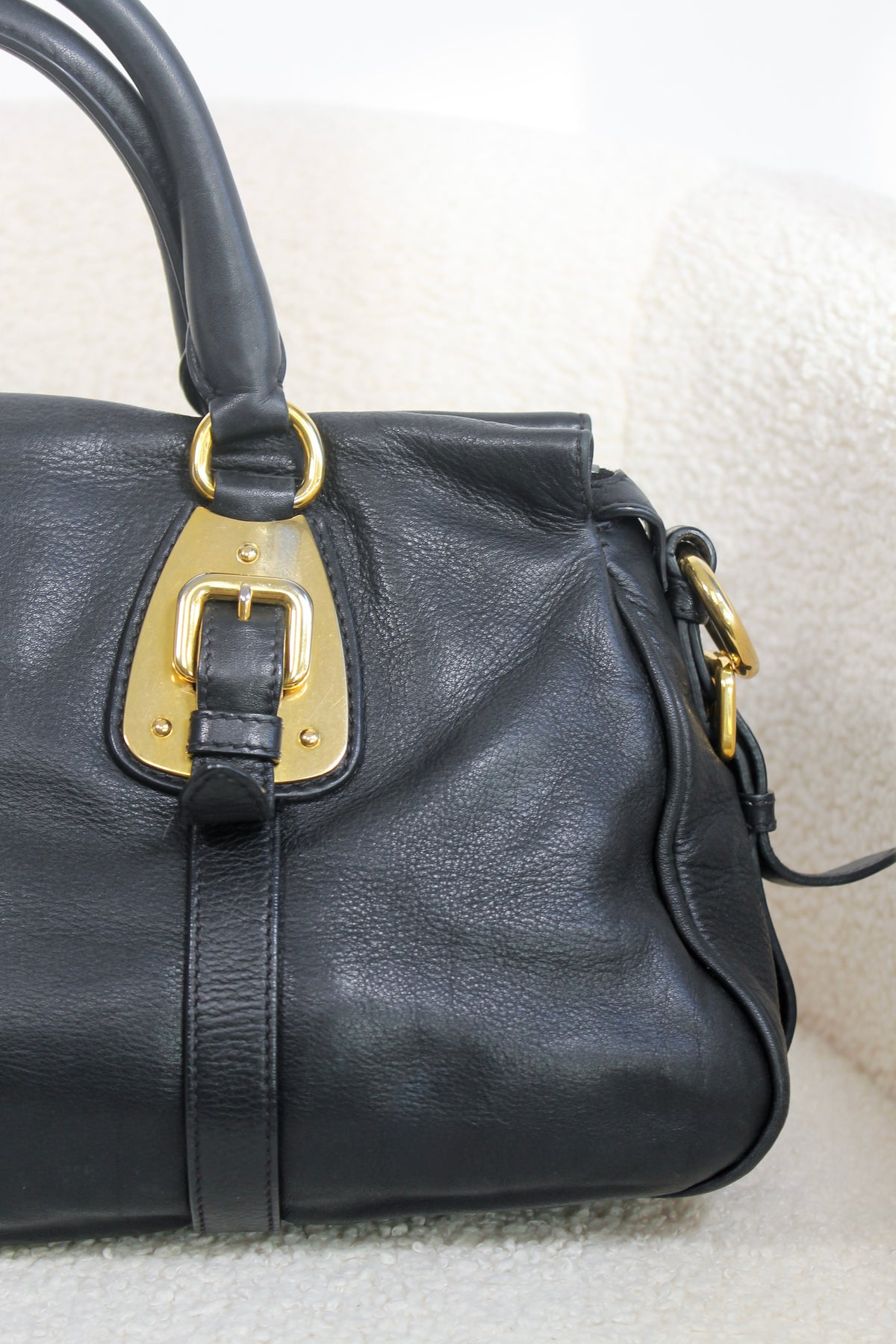 Prada Buckled Bauletto Bag