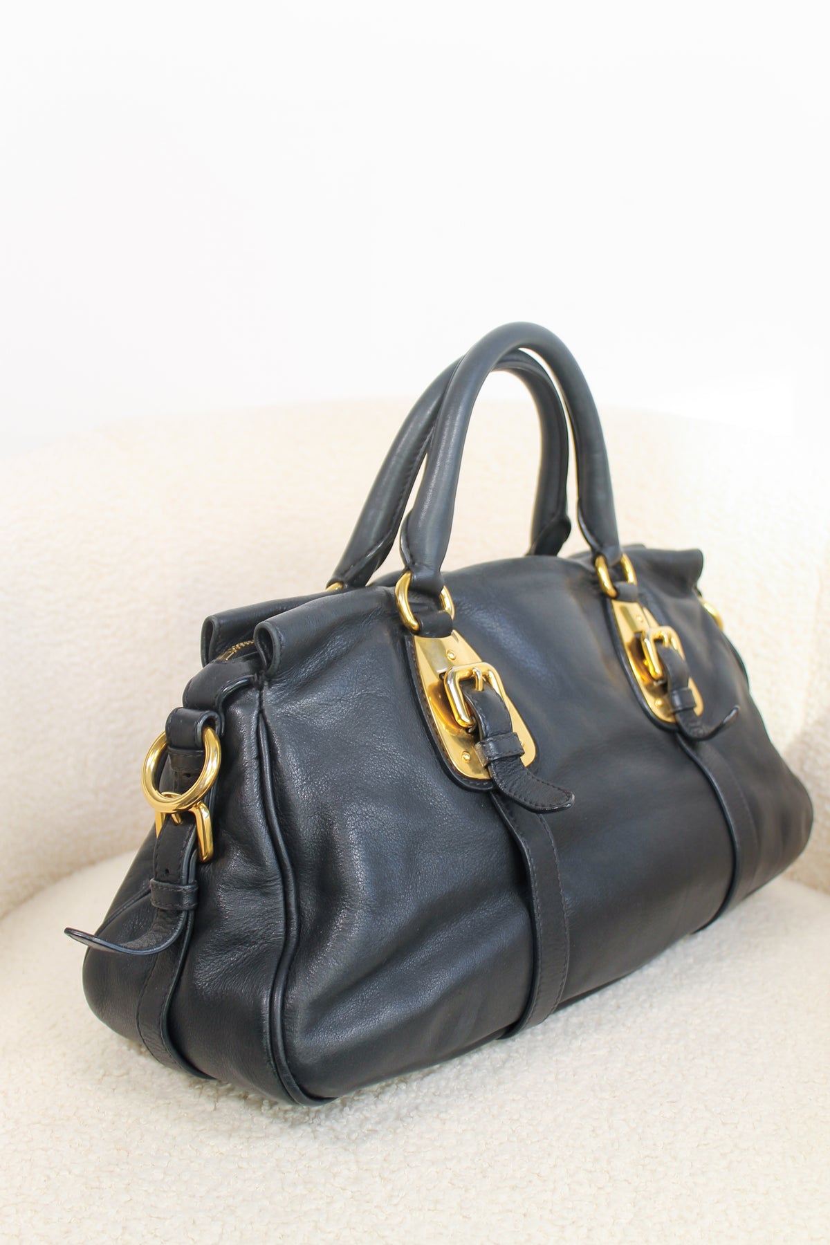 Prada Buckled Bauletto Bag